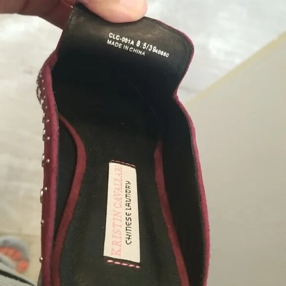 💕KRISTIN CAVALLARI💕 Suede Studded Loafer Mules ~ Amethyst 8.5 New in Box - Picture 9 of 12